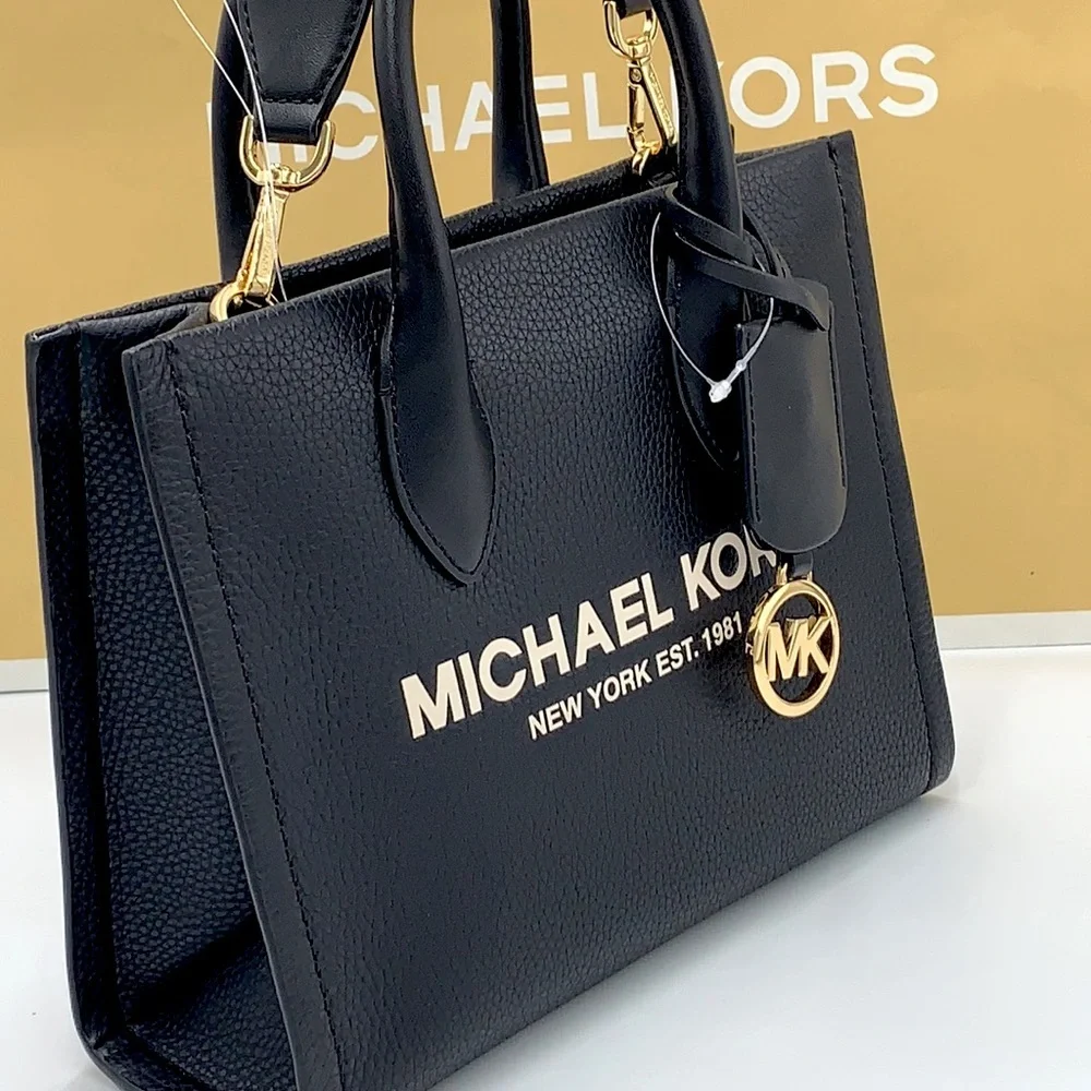 MICHAEL KORS MIRELLA SMALL SHOPPER TOP ZIP XBODY Black COLOR
